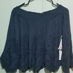Off shoulder astr blouse blue with tags